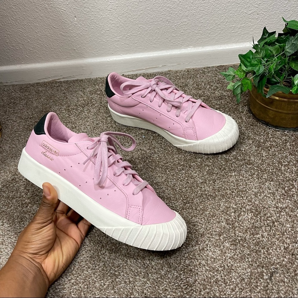 Adidas Everyn Pink CQ2044 Women's Platform Sneakers Leather Shoes Size 8